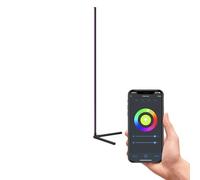 Calex Moderne Smart Vloerlamp Incl. Led Rgb En Dimbaar In Kelvin - Saar Aluminium Noir Oblongue / Luminaire / Lumiere / ÃClairage / Intã©Rieur / Salon Led (Non Remplaã§Able) Max. 1 X 12... Noir