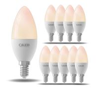 CALEX Lampe LED Intelligente - Lot de 10 - E14 - Ampoule LED WiFi en forme de bougie - Lumière blanc chaud - Fonctionne avec l'application, Amazon Alexa et Google Home - 5W