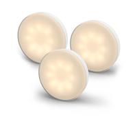 CALEX Lot de 3 Spot On Éclairage de meuble et placard, Luminaire sous meuble cuisine, Rechargeable via USB, Installation facile avec aimant & Ruban 3M, Lumière dimmable, 30 Lumens