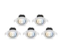 CALEX Lot de 5 Spots Encastrés LED Connectés WiFi, 4,9W 345lm, orientables, Alexa/Google/Siri, Blanc, Blancs 2700-6500K, Dimmable