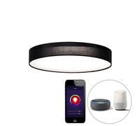 Calex Moderne Smart Plafondlamp Zwart 40 Cm Incl. Led Rgb - Taiko Acier /Tissu /Plastique Noir Rond / Luminaire / Lumiere / ÃClairage / Intã©Rieur / Salon / Cuisine Led (Non Remplaã§Able)... Noir