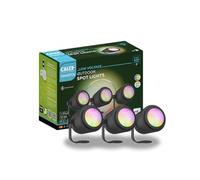 CALEX Outdoor Éclairage Jardin LED WiFi 24V, Set 6 Spots RGB, Blancs CCT ajustables, Alexa/Google/Siri, Noir, IP44