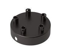 Calex Rosace de plafond en métal à 5 trous - Diamètre : 100 mm - Noir nacré mat