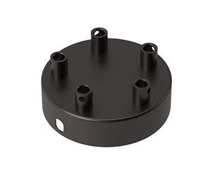 Calex Rosace de plafond en métal à 5 trous - Diamètre : 100 mm - Noir nacré mat