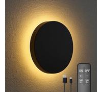 CALEX Rosarno Applique Murale Extérieure Rechargeable 25 cm, Lampe à Piles, Utilisation Intérieure et Extérieure, Étanche IP44, Éclairage Indirect, Variable, Noir