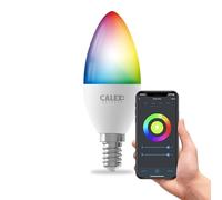 CALEX Smart Ampoule LED Flamme B35 E14 RGB CCT WiFi, 470lm, 4,9W, Alexa/Google/Siri, 16M couleurs, blancs 2200-4000K, dimmable, musique, scénarios, sans pont, WiFi 2.4GHz
