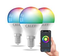 CALEX Smart Ampoule LED Sphérique P45 E14 RGB CCT WiFi, 470lm, 4,9W, Alexa/Google/Siri, 16M couleurs, blancs 2200-4000K, dimmable, musique, scénarios, sans pont, WiFi 2.4GHz (3)