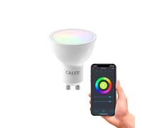 CALEX Spot LED Connecté, GU10, PAR16, RGB & Blanc Chaud, Wi-Fi, Blanc | Contrôlez l’éclairage connecté à la voix et réglez couleurs, scènes, routines et minuteries dans l’appli Calex Smart