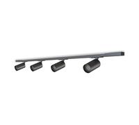 CALEX Spots sur rail 2 m, 4 spots GU10 LED, plafonnier noir mat (ampoules non fournies)