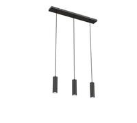 CALEX Suspension Connectée, 3 Lumières, Avec GU10, RGB & Blanc, Wi-Fi, Noir | Plafonnier moderne pour la table, l’îlot de cuisine ou le plan de travail - Hauteur réglable