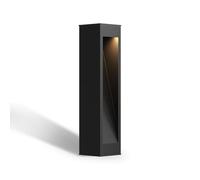 CALEX Terni Borne Solaire Extérieure, Borne Lumineuse de 60 cm, Éclairage pour Patio, Jardin ou Terrasse, Noir