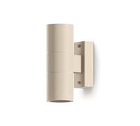 CALEX Turin Applique Murale, Intérieur & Extérieur, 2× Douille GU10, Forme Cylindrique, Éclairage Haut & Bas, Étanche, Sans Ampoule, Couleur Sable