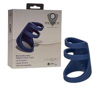 CALEXOTICS - RECHARGEABLE TRIPLE COCK CAGE - AZUL