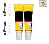 Calfeutrage blanc multifonctionnel étanche avec racloir, 125 ml de calfeutrage blanc en silicone étanche avec 5 lames différentes en plastique pour salle de bain, cuisine, calfeutrage en silicone pour