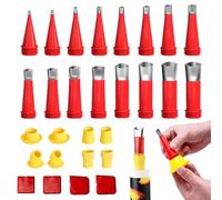 Calfeutrage Buse Applicateur Réutilisabl,28 Pièces Buses en Acier Inoxydable Monobloc,Kit D'outils Universel Intégré en Caoutchouc,Buse Universelle en Caoutchouc Intégrée,Nozzle Tool