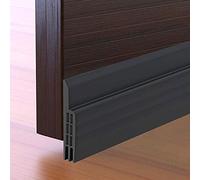 Calfeutrer Bas de Porte, Bande d'Etanchéité en Silicone Souple Isolant Phonique Thermique Anti Bruit Poussière Stop à l'air Froid Anti Souris Fourmi Cafard Insectes (100 X 5 CM, Noir)