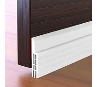 Calfeutrer Bas de Porte, Bande d'Etanchéité en Silicone Souple Isolant Phonique Thermique Anti Bruit Poussière Stop à l'air Froid Anti Souris Fourmi Cafard Insectes (100 X 5 CM, Blanc)