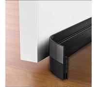 Calfeutrer Bas de Porte, Bande d'Etanchéité en Silicone Souple Isolant Phonique Thermique Bande d'étanchéité Anti Bruit Poussière Stop à l'air Froid Anti Souris (Noir, 200 X 5 CM)