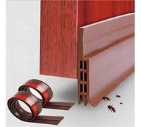 Calfeutrer Bas de Porte, DQMEN 100 x 5cm Bas de Porte Adhési, Bande d'Etanchéité en Silicone Souple, Adhésif Imperméable à l'Eau Isolement du Bruit du Passage d'Air Anti Souris Cafard (2Pcs, Brown)