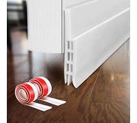 Calfeutrer Bas de Porte, DQMEN 100 x 5cm Bas de Porte Adhési, Bande d'Etanchéité en Silicone Souple, Adhésif Imperméable à l'Eau Isolement du Bruit du Passage d'Air Anti Souris Cafard (2Pcs, Blanc)