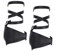 CALFOVERA 1 Paire de Gants Mitaines en Cuir PU Noir Style Gothique Style Punk pour Danse Motard Accessoires de Cosplay pour Femmes et Filles pour Halloween Fête Costumée