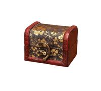 CALFOVERA 2 boîte à Bijoux Rétro en Bois 8 × 6 × 6cm Coffre au Trésor Vintage avec Fermoir Motif Sakura Rouge Foncé Boîte en Bois pour Femmes Cadeau de Rangement de Bijoux