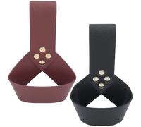 CALFOVERA 2 couleur Support de Ceinture D'Épée Médiévale en Cuir PU Étui D'Épée en Cuir Renaissance Forme D'Anneau Rond Lame Viking Fourreau de Grenouille Fourreau Noir Marron pour Hommes Adultes