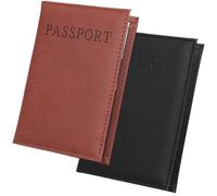 CALFOVERA 2 Porte Passeport de Voyage en Cuir PU 2 Couleurs Protection RFID Étui Portefeuille Pliable Étanche Idéal pour Les Voyages D'Études à L'Étranger Ou Les Croisières.