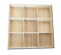 CALFOVERA 2 présentoir à Bijoux Blanc Antique Non Fini 12 Compartiments 12 x 1.7 x 9cm Plateau de Rangement Empilable pour Bijoux Tiroir Divisé Plateau de Tri en Bois pour Boucles d'oreilles Colliers