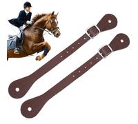 CALFOVERA 2 Sangle D'Étrier Anglaise en Cuir Véritable de 22.5cm en Cuir de Vachette pour Bottes Hautes Simple Épaisseur Stabilité Réglable avec Boucle pour Selles et Équitation (Noir)