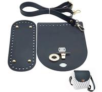 CALFOVERA 3 Ensemble de Crochets pour Sac à Main en Cuir PU Long Sac à Main Ovale Bandoulière Réglable Rabat Accessoires pour Bricolage Sac à Main Sac à Dos Sac à Bandoulière Remplacement Noir