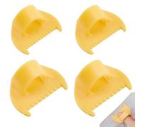 CALFOVERA 4 gabarit de Couture de Bord 3mm 4mm en Plastique Jaune avec Arrêts de Points Gabarit D'Aiguille Guide de Couture Règle Outil Droit pour Le Bricolage Le Quilting et Les Ourlets Idéal