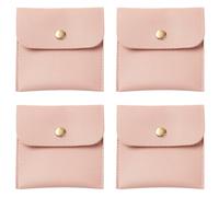 CALFOVERA 5 Mini Sac de Voyage en Cuir PU avec Bouton Pression Pochette de Rangement pour Bijoux Rouge à Lèvres Boucles d'oreilles Colliers Bracelets Bagues Cadeau pour Femme