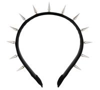 CALFOVERA Bandeau Punk à Clous en Cuir PU Noir | Coiffe Gothique Ornée de Rivets Pointus Serre Tête Accessoire de Cosplay Couronne Bandeau pour Femmes et Hommes.