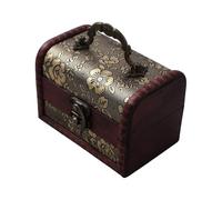 CALFOVERA Boîte à Bijoux Rétro en Bois de 2cm Style Coffre au Trésor Vintage avec Fermoir Motif Sakura Rouge Foncé Idéale pour Ranger Les Bijoux. Cadeau Parfait pour Les Femmes.