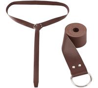 CALFOVERA Ceinture de Chevalier Vintage de 4.1cm de Large en Cuir PU Marron Foncé Style Médiéval Inspirée de la Renaissance Viking. Sangle Ajustable avec Fermeture à Anneau en O Idéale