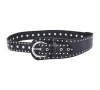 CALFOVERA Ceinture Punk en Similicuir Noir de 3.9cm de Large Style Rock Gothique Ornée de Rivets Pyramidaux Brillants D'Œillets et d'une Boucle Décorative. Convient aux Femmes aux Hommes aux Jeans