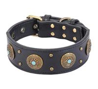 CALFOVERA Collier Robuste en Cuir PU pour Chiot avec Boucle à Dégagement Rapide Réglable Antirouille Collier Martingale pour Animal de Compagnie Roulé Durable Confortable pour Chiens (Noir)