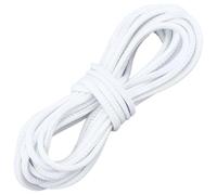 CALFOVERA Cordon en Cuir PU Rond Blanc de 4.6 m X 3mm Fin et Tressé avec Sachets Cadeaux en Organza et Attaches de Câble en PP pour la Création de Colliers Bracelets et Bijoux.