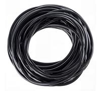 CALFOVERA Cordon Rond en Cuir de Vachette Véritable Noir de 10 m X 3mm avec Sachets Cadeaux en Organza et Attaches de Câble en PP pour la Création de Bijoux et Le Perlage.