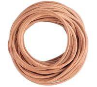CALFOVERA Cordon Rond en Cuir Véritable de 10 m 3mm en Cuir de Vache Péruvien avec Organza pour Sacs Cadeaux Dentelle Tressage pour Colliers Bracelets Fabrication de Bijoux