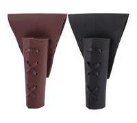 CALFOVERA Étui de Dague Médiéval en Cuir PU 2 Couleur Réglable pour Épée Grenouille Renaissance Viking Lame Ceinture Fourreau Noir et Marron pour Homme Adulte Costume de Cosplay LARP