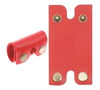 CALFOVERA Étui de Protection pour Rasoir à Double Tranchant avec Fermeture à Pression 2 x 8.7cm en Cuir PU Protège Lame Housse de Voyage pour Rasoir Papillon pour Hommes (Rouge)