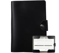 CALFOVERA Étui pour Carnet de Score de Golf en Cuir PU Imperméable avec Porte Crayon Rechargeable avec Pochette pour Carnet de Statistiques et Bloc Notes Idéal pour Les Golfeurs (Noir).