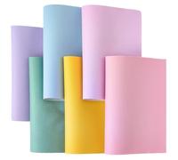 CALFOVERA Feuilles de Cuir Synthétique de Couleur Unie de 6cm 21 x 15 Couleurs Format A6 Souples et Imperméables en Vinyle Synthétique Tissus de Couture pour Loisirs Créatifs Couture Décorations