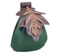 CALFOVERA Pochette Ceinture Renaissance en Cuir PU Médiéval avec Cordon de Serrage Porte Monnaie Portable Vintage Sac de Rangement pour Costume d'halloween GN Ren Faire (Vert)