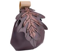 CALFOVERA Pochette de Ceinture Vintage Médiévale en Cuir PU Porte Monnaie Portable en Forme de Feuille Style Renaissance Viking Sac de Rangement à Cordon pour Costume d'halloween (Marron Coco)