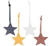 CALFOVERA Porte Clés Pendentif Étoile en Cuir PU de 4cm 8 x 8 Couleurs Orné d'une Étoile à Cinq Branches. Accessoire de Sac Tendance pour Femme Idéal pour Noël.