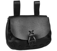 CALFOVERA Sac Banane Médiéval en Cuir PU Pochette de Ceinture Vintage Fait à la Main Portable Noir pour Femmes et Hommes Accessoires de Costume Renaissance SCA Renaissance LARP et Ren Fair