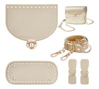 CALFOVERA Sacs à Main au Crochet avec Bandoulière Réglable et Kits | Housse de Rabat Supérieure de Rechange en Cuir PU avec Bouton et Coussinet de Maintien pour la Confection de Sacs à Main